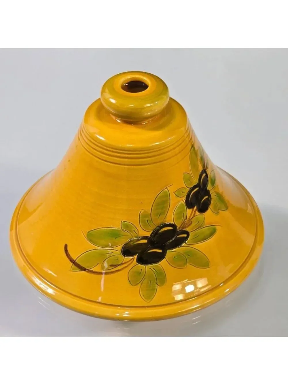 Moroccan Tagine Serving Replacement Top Lid Only Hand Painted Olive Design